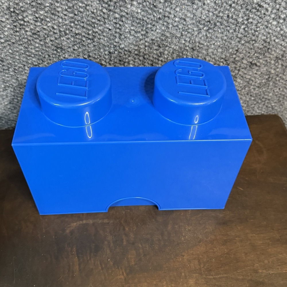 Lego 2 Knobs Room Copenhagen Stackable Storage Brick Box - Blue